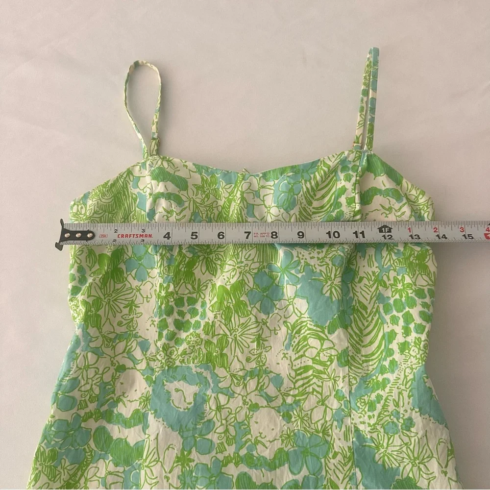 Lilly Pulitzer Green, Blue and White Jungle Women’s Sundress Dress Size 0 - Picture 6 of 12